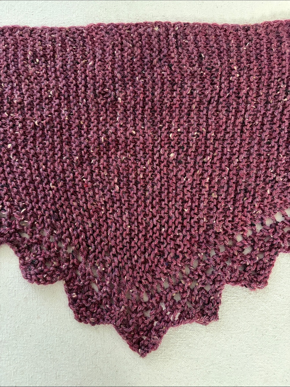 Hand-Knit Maroon Women's scarf - Picture 4 of 6